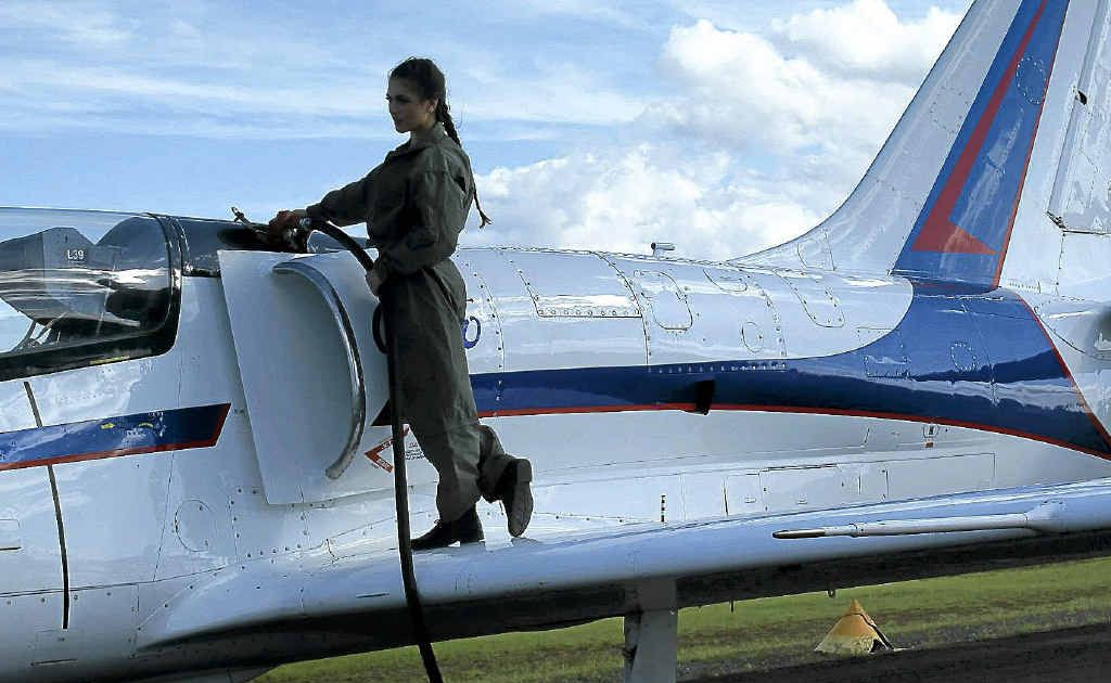 The L-39C Albatros jet trainer, now based at Gympie Airport at Kybong, will take paying passengers on adventure flights starting in April. The L-39C Albatros jet trainer, now based at Gympie Airport at Kybong, will take paying passengers on adventure flights starting in April.